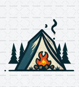 Zelt und Lagerfeuer